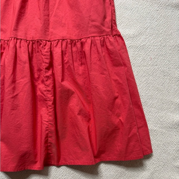 Sundry for Evereve The Anywhere Red Tiered Crisp Cotton Mini Dress S - Picture 3 of 8